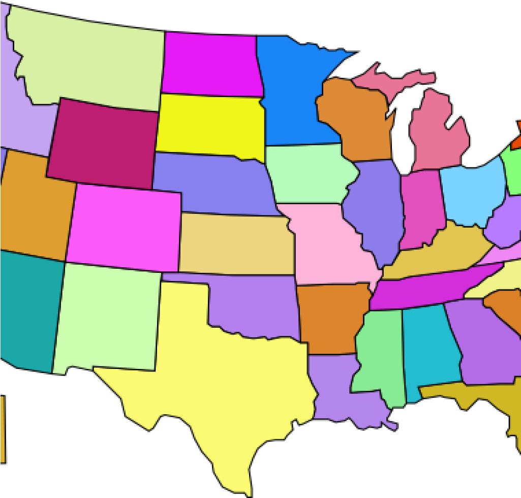 Clipart Map Of Usa United States Map Clip Art At Clker - Blank Us Map Color (1024x1024)