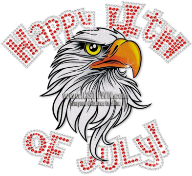 Glittering Eagle Happy 4th Of July Heat Transfer - 'merica America Patriotic Eagle Funny Humor Pun Men (450x450)