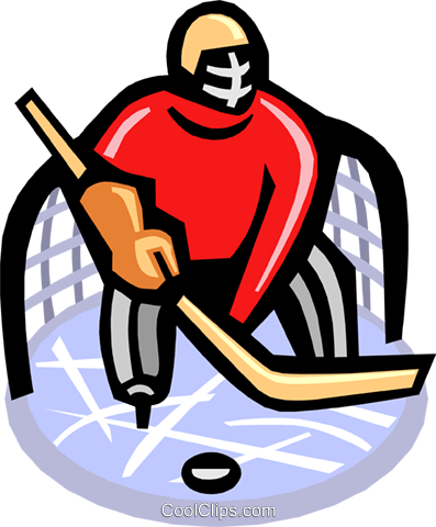 Hockey Goalie Royalty Free Vector Clip Art Illustration - Ice Hockey (397x480)