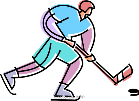 Hockey Player Skating Down The Ice Royalty Free Vector - Ice Hockey Player (480x350)