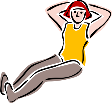 Aerobic Exercise Aerobics Physical Fitness Bench - Sit Ups Clipart Png (372x340)