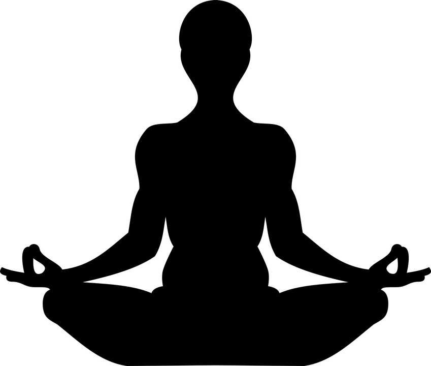 Women Yoga Clothing - Meditating Silhouette Png (849x720)