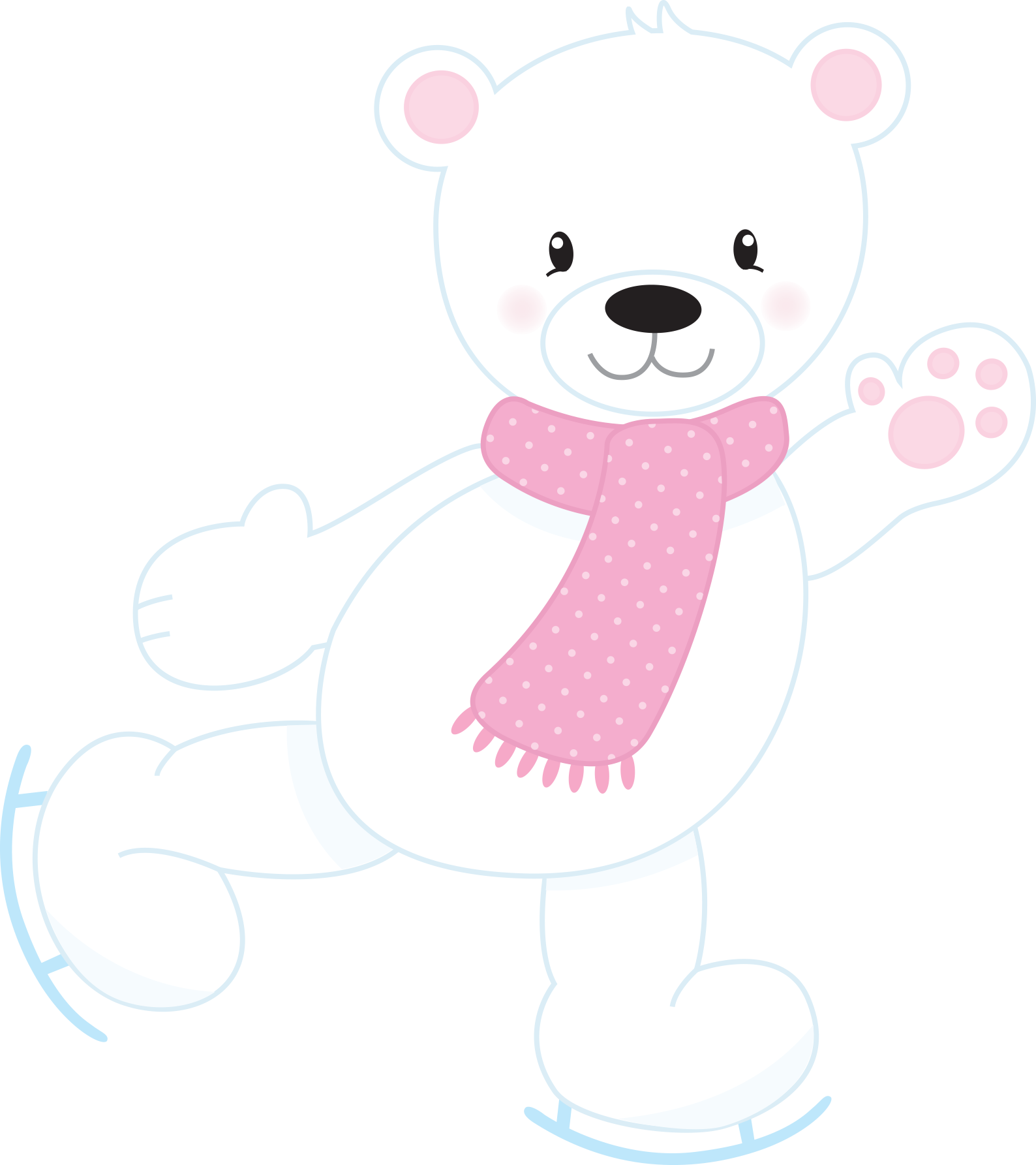 Holiday Clipart Polar Bear - Portable Network Graphics (1588x1785)