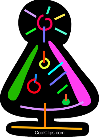 Colorful Christmas Tree Royalty Free Vector Clip Art - Colorful Christmas Tree Royalty Free Vector Clip Art (349x480)