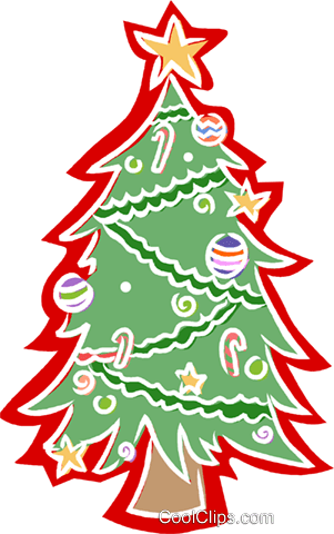 Christmas Tree Royalty Free Vector Clip Art Illustration - Angel Tree (301x480)