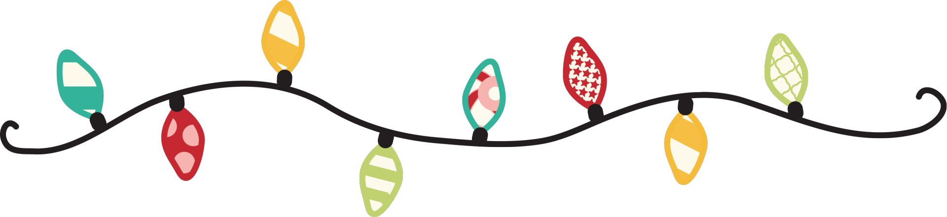 Christmas Holiday Graphics - Transparent Christmas Lights Banner (1920x440)