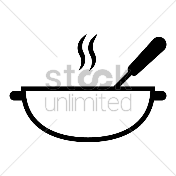 Cooking Pot With Spoon Clipart Spoon Clip Art - Kochtopf Mit Löffel Zeichnung (600x600)