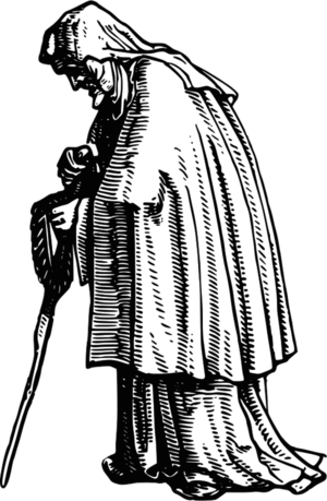 Old Clipart Poor Woman - Poor Old Woman Cartoon (300x459)