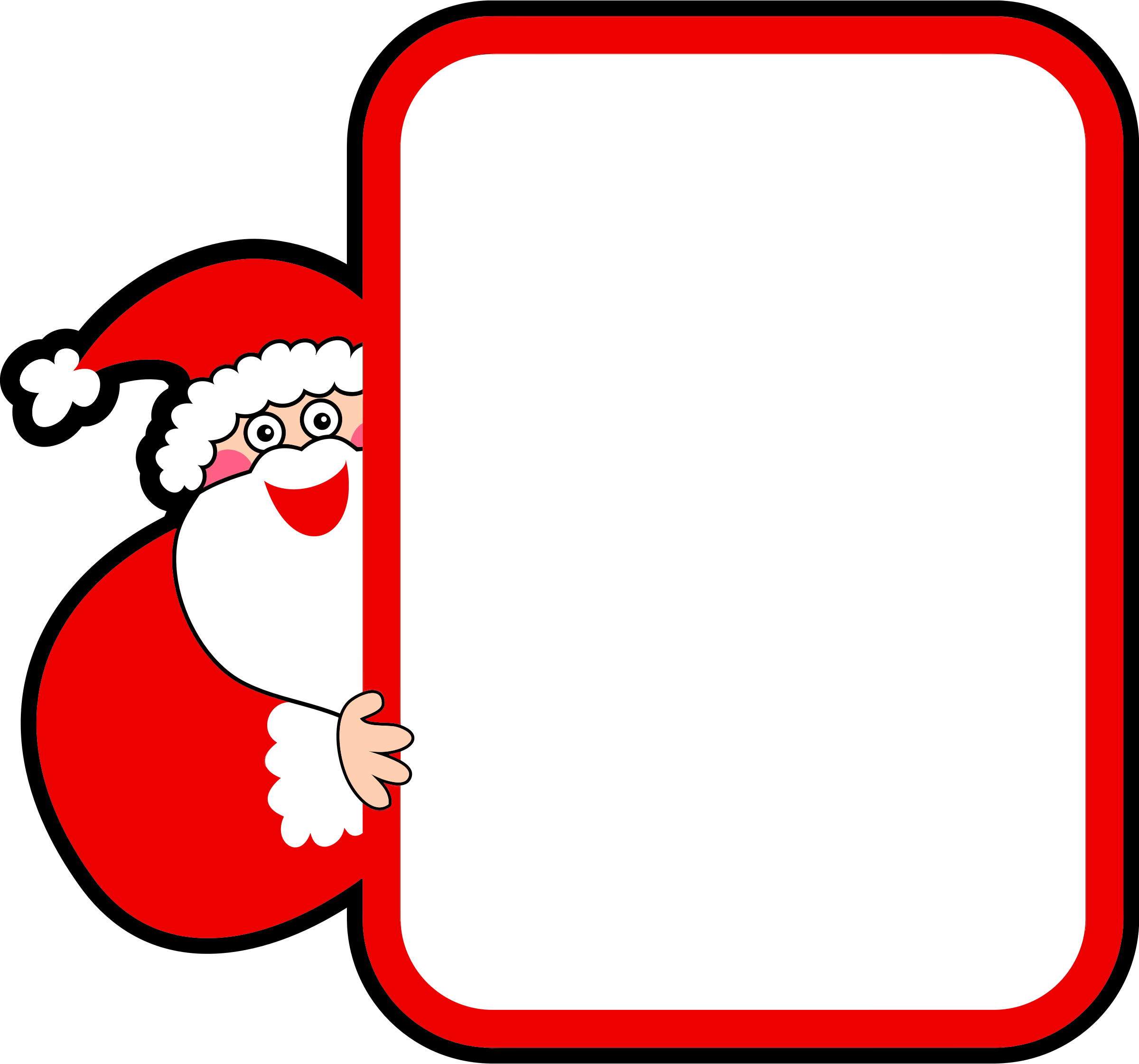 Santa Claus Christmas Day Drawing Greeting & Note Cards - Santa Claus Border Clipart (2400x2242)