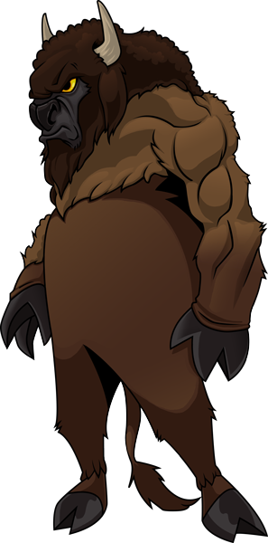 Classb Cartoon Wood Badge Buffalo Figure - Cartoon (297x600)