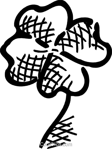 Four Leaf Clover Royalty Free Vector Clip Art Illustration - Illustration (363x480)