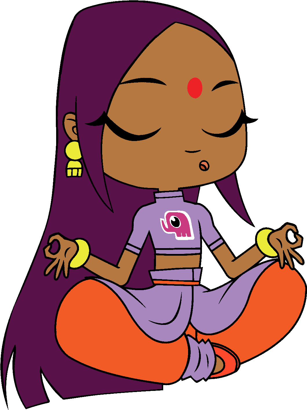 Bollywood Clip Vector Royalty Free - Sally Bollywood Meditating (1092x1440)