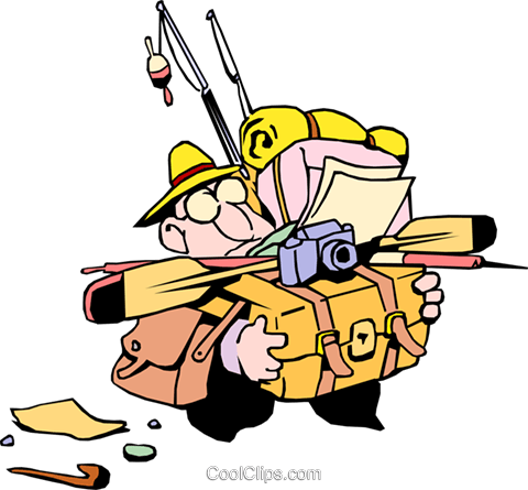 Cartoon Executive On Vacation Royalty Free Vector Clip - Equipment Cartoon (480x445)