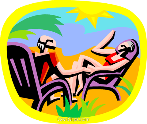 Summer Vacation, Relaxing By The Beach Royalty Free - It's Party Time (480x407)
