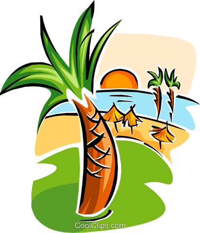 Caribbean Vacation Royalty Free Vector Clip Art Illustration - Luau Party (412x480)
