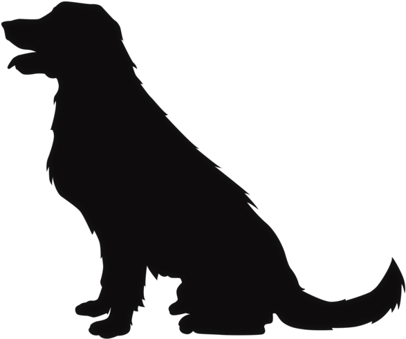 Sitting Dog Silhouette Clip Art - Have A Black Dog His Name (600x503)
