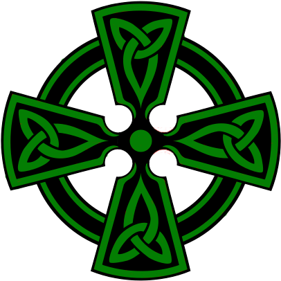 Green Celtic Cross Png - Celtic Cross Free Art (418x415)
