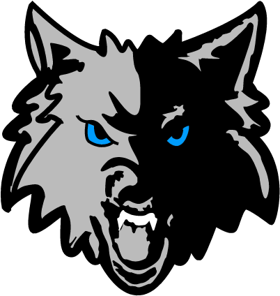 Trevor-wilmot Consolidated Grade School District - Timberwolves Logo Black And White (431x431)