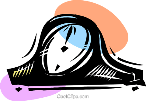 Mantle Clock Royalty Free Vector Clip Art Illustration - Illustration (480x333)