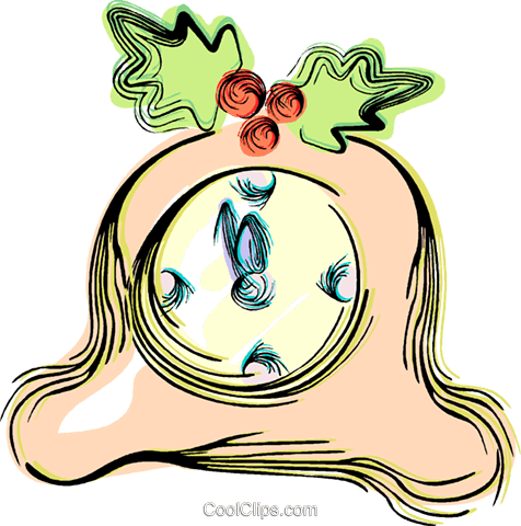 Mantle Clock With Holly Royalty Free Vector Clip Art - Mantle Clock With Holly Royalty Free Vector Clip Art (476x480)