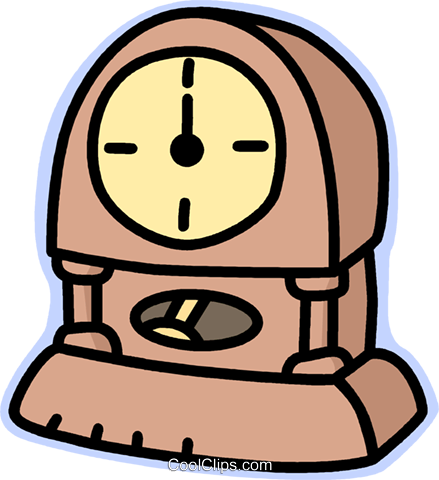 Mantle Clock Royalty Free Vector Clip Art Illustration - Stopwatch (439x480)