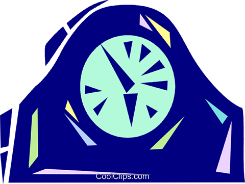Mantle Clock Royalty Free Vector Clip Art Illustration - Mantle Clock Royalty Free Vector Clip Art Illustration (480x361)