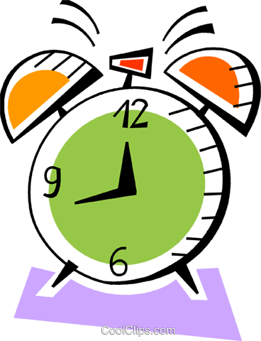 Alarm Clocks Royalty Free Vector Clip Art Illustration - Curfew Clipart (368x480)