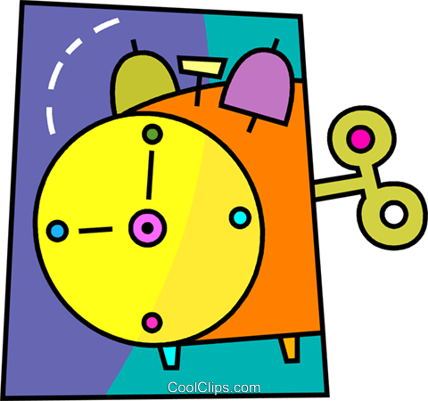 Alarm Clock Royalty Free Vector Clip Art Illustration - Cute Alien Cartoon (480x450)