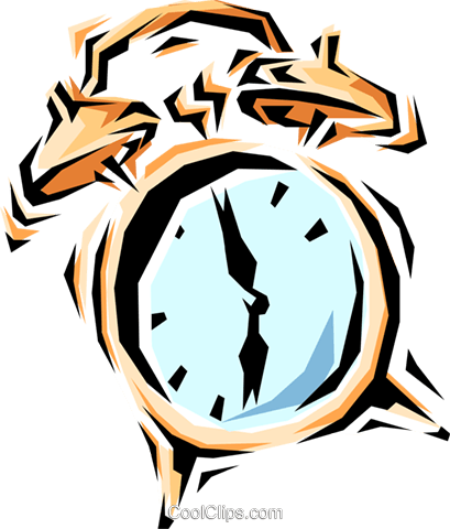 Alarm Clock Royalty Free Vector Clip Art Illustration - Clock Ringing Clipart Animation (409x480)