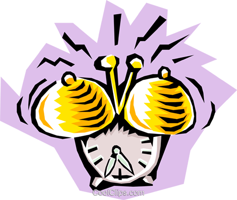 Alarm Clocks Royalty Free Vector Clip Art Illustration - Alarm Clocks Royalty Free Vector Clip Art Illustration (480x405)