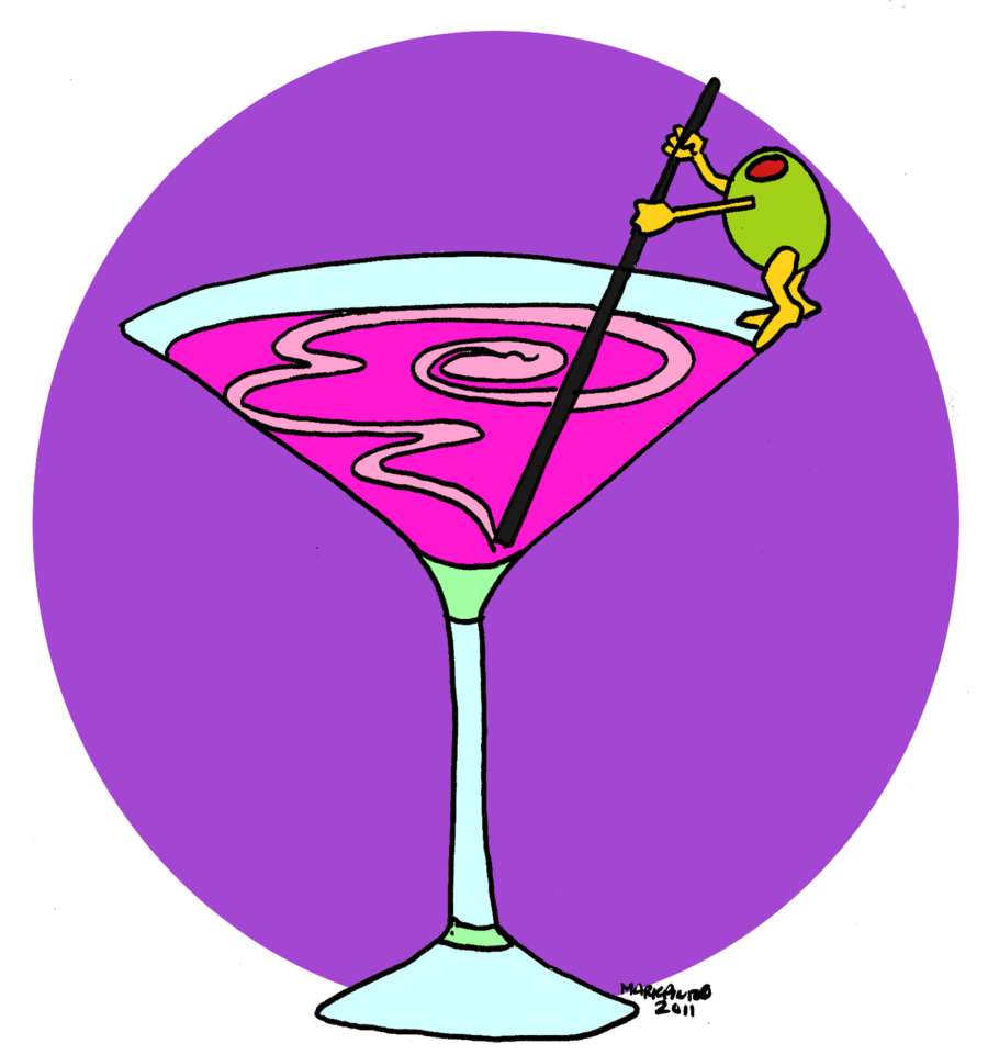 Martini Glass Clipart Martini Pink Lady Cocktail Garnish - Martini Glass (900x961)