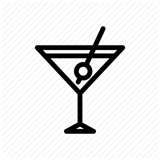 Martini Glass Outline Clipart Martini Cocktail Glass - Martini Glass Icon (512x512)