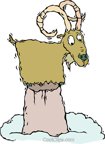 Mountain Goat Royalty Free Vector Clip Art Illustration - Clip Art (349x480)