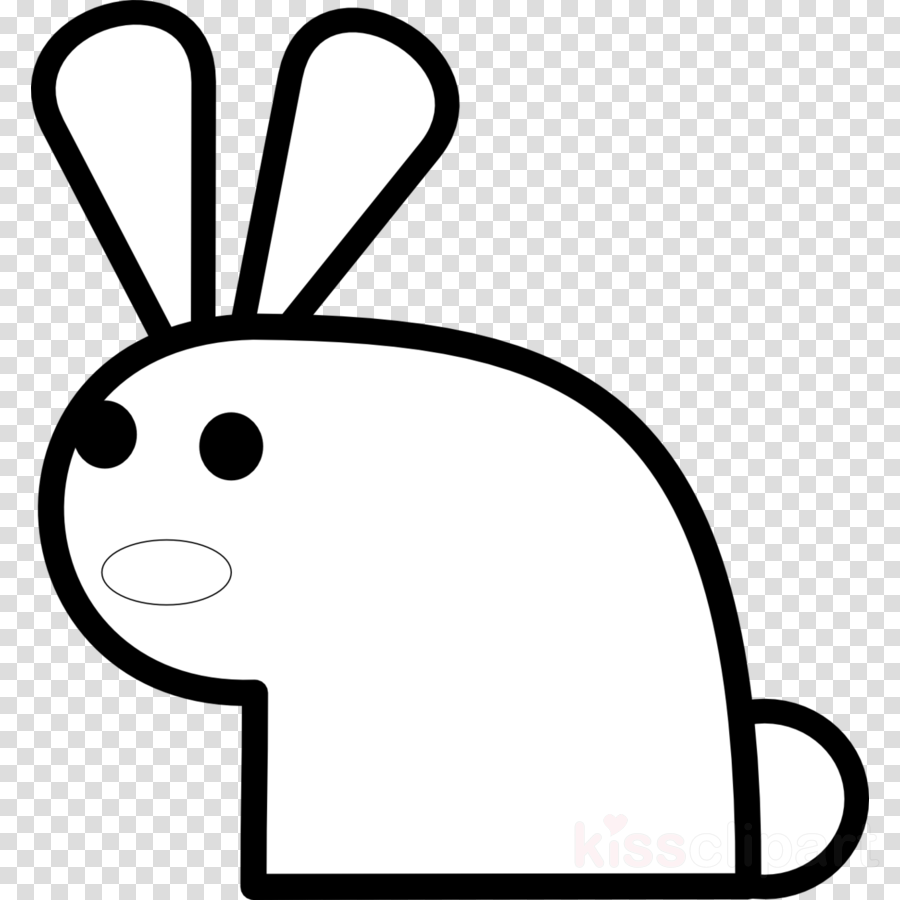Download Rabbit Clip Art Clipart Angel Bunny European - Clip Art Rabbit Black And White (900x900)