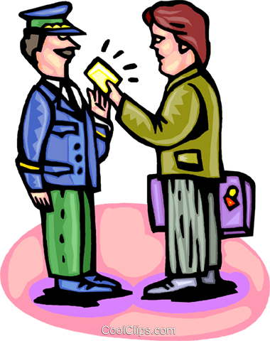 Traveler With A Boarding Pass Royalty Free Vector Clip - Clip Art (380x480)