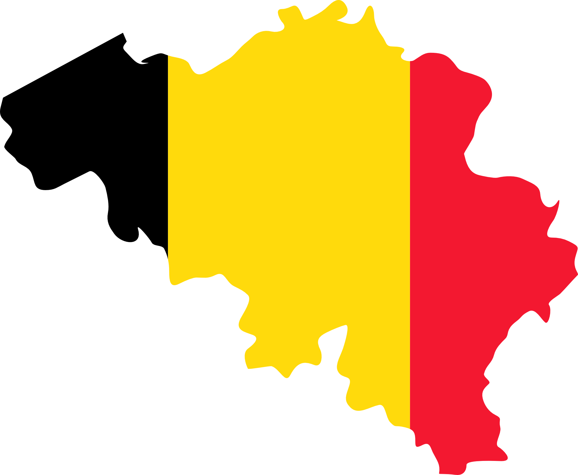 Belgium Flag Map - Belgium Flag Map (1969x1619)