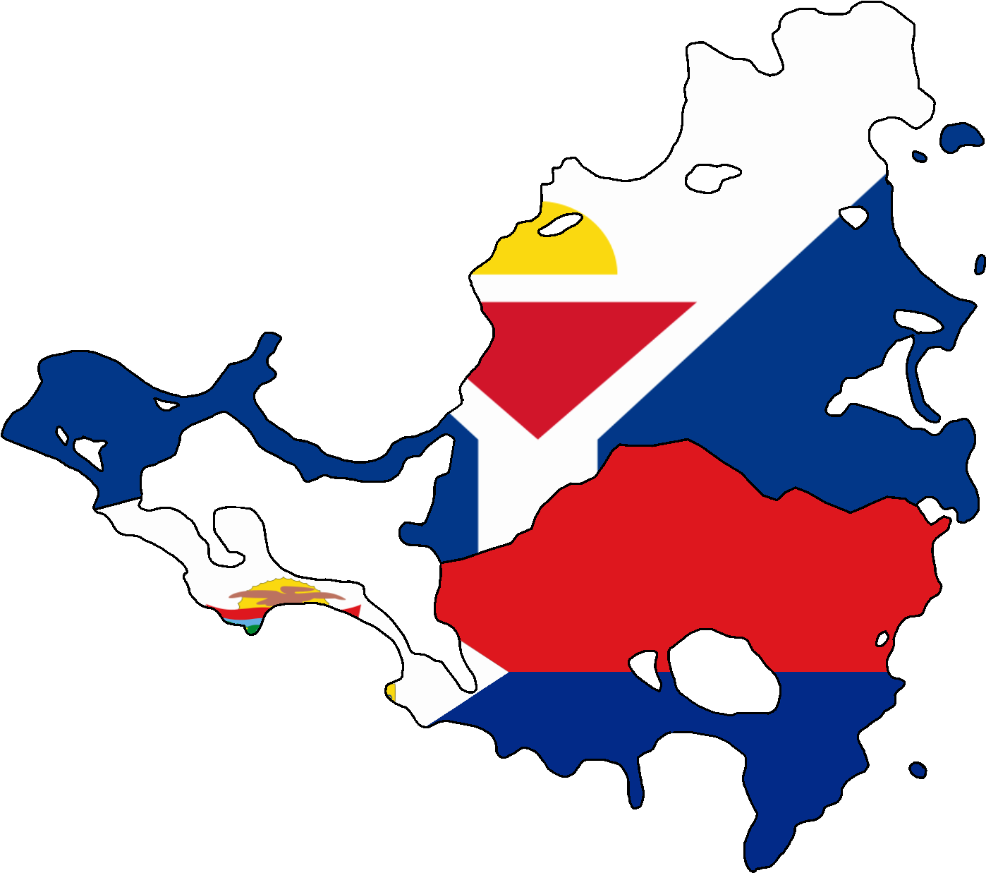Flag Map Of Saint Martin & Sint Maarten - Signature Flight Support Sxm - Princess Juliana Int'l (1523x1338)