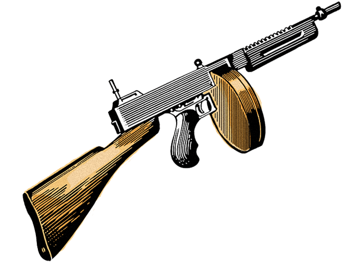 Download Tommy Gun Clip Art Clipart Thompson Submachine - Tommy Gun Art (800x533)
