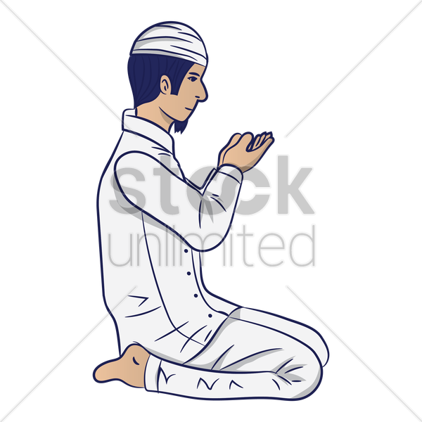 Download Muslim Man Working Catoon Clipart Clip Art - Muslim Male Cartoon Praying (600x600)