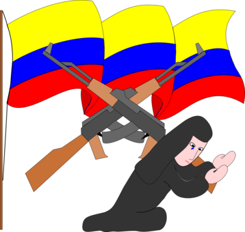 Guerrilla Warfare Rifle Weapon Colombia - Banderas De Guerrillas De Colombia (358x340)