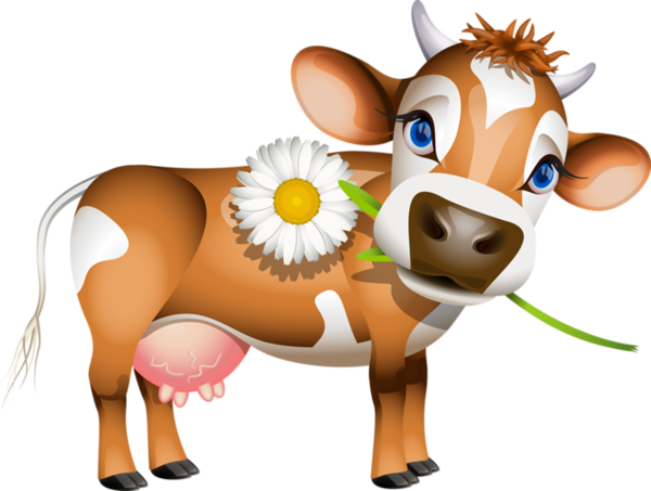Vache - Cartoon Jersey Cow (600x453)
