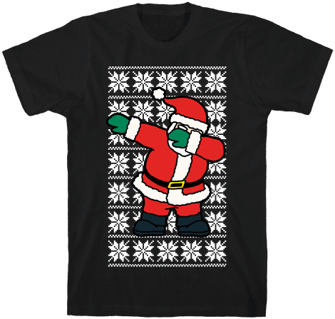 Dabbing Santa Mens T-shirt - Dabbing Around The Christmas Tree (484x484)