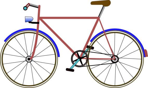 Bicycle Wheels Cycling Drawing Download - Bicycle Clip Art (569x340)