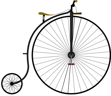 Bicycle Tires Penny-farthing History Of The Bicycle - Penny-farthing Bicycle Shower Curtain (390x340)