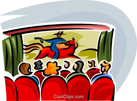 Movie Theatre Royalty Free Vector Clip Art Illustration - Illustration (480x353)
