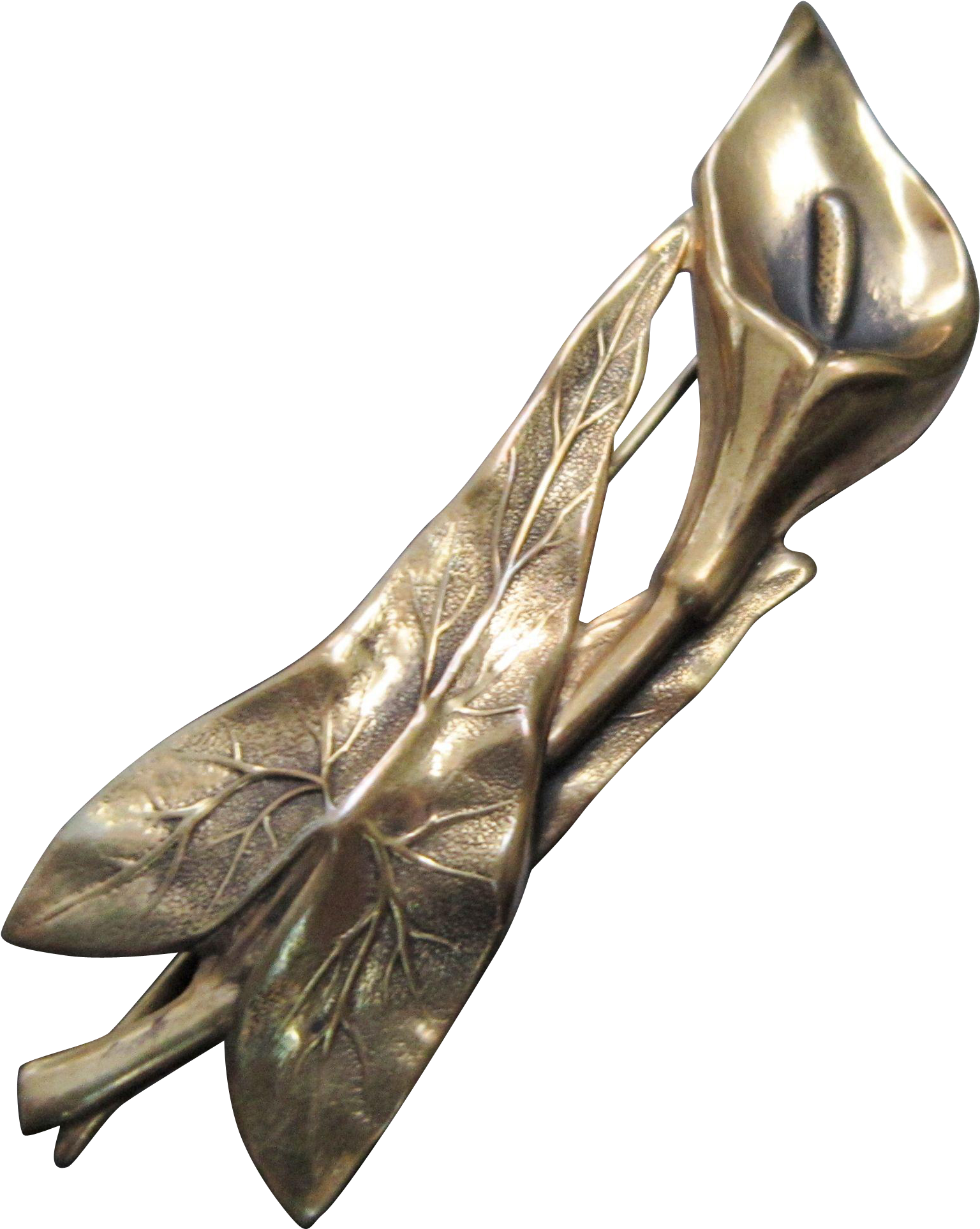 Antique Art Nouveau Gold Tone Metal Calla Lily Flower - Lily (1925x1925)