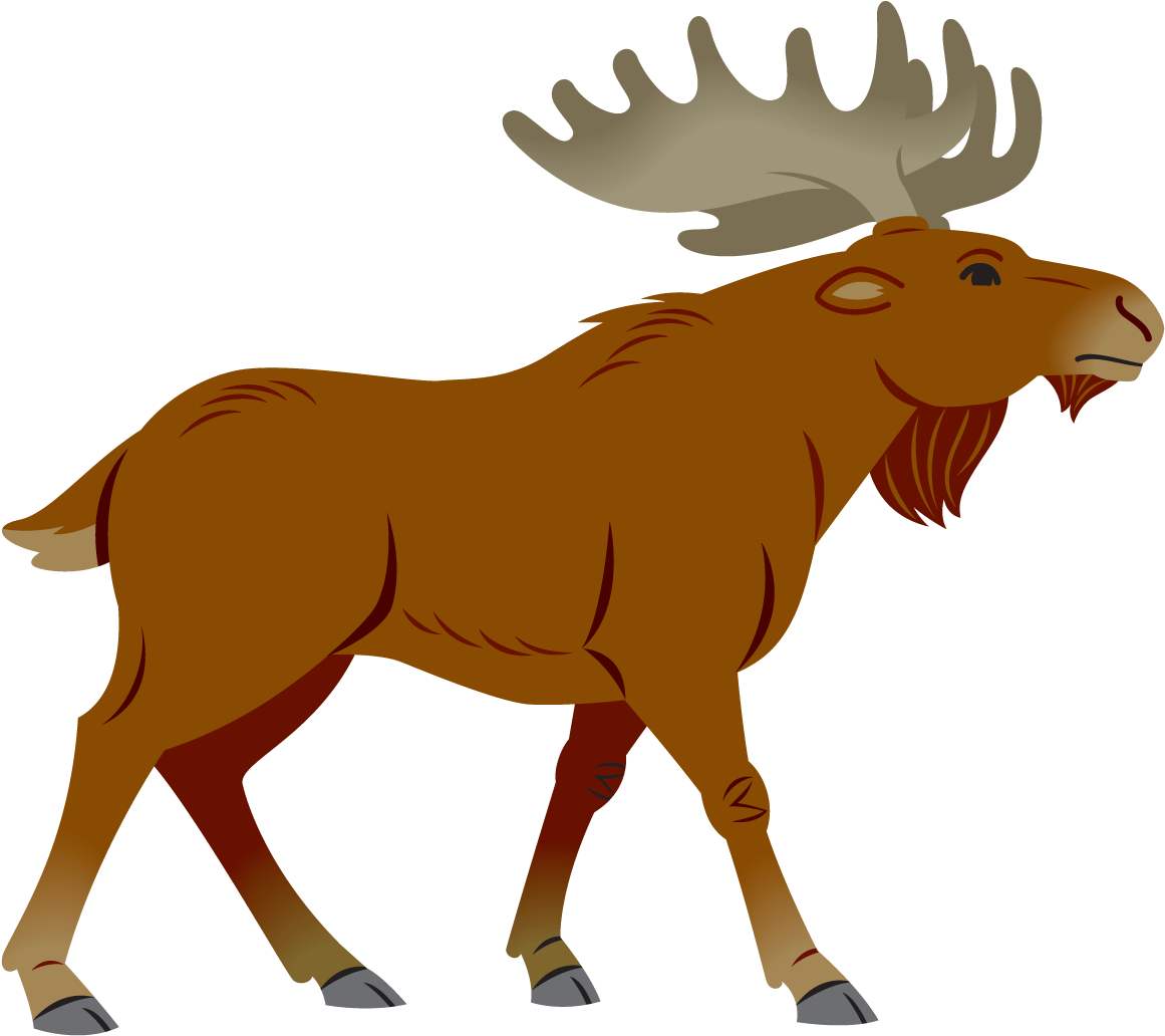 Moose Clipart Simple Cartoon - Simple Moose Cartoon (1330x1126)
