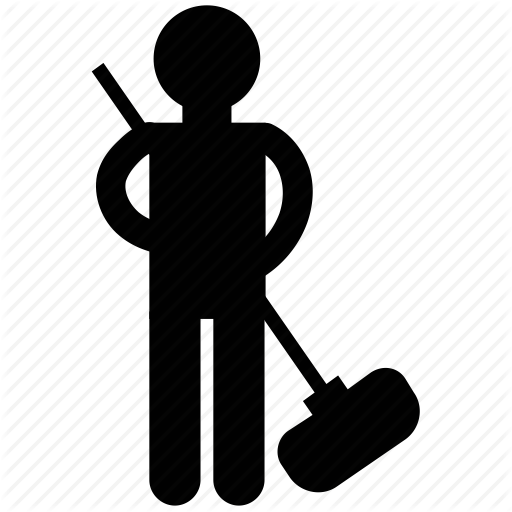Commercial Cleaning Clipart Commercial Cleaning Janitor - Cleaner Icon Black And White (512x512)
