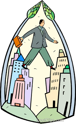 Businessman Walking On Top Of The City Royalty Free - Businessman Walking On Top Of The City Royalty Free (295x480)