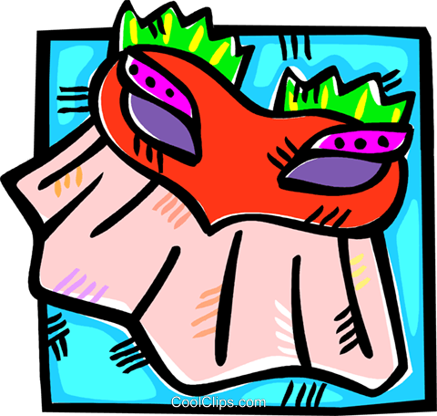 Mardi Gras Mask Royalty Free Vector Clip Art Illustration - Royalty-free (480x456)